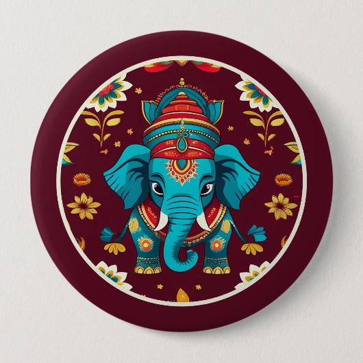 Echo's van Ganesha, Diwali Ronde Button 4,0 Cm (Voorkant)