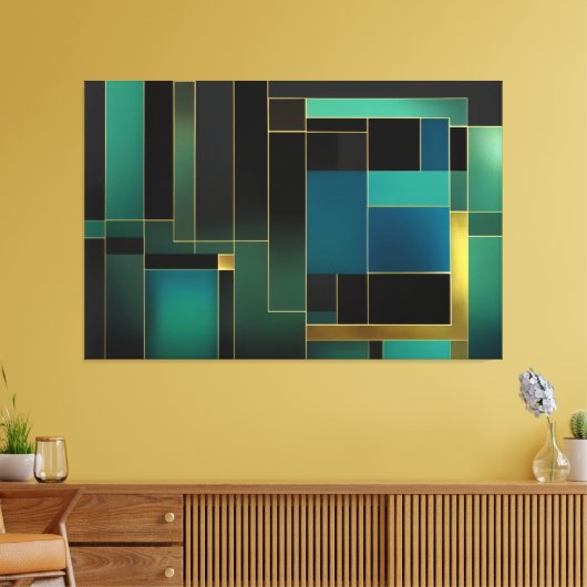 Echo's van geometrie canvas afdruk (Insitu (Woonkamer))