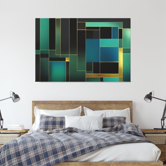 Echo's van geometrie canvas afdruk (Insitu (Slaapkamer))