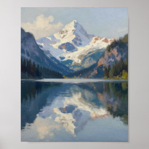 Echo's van het hoge Alpengebied: Gletsjertopreflec Poster