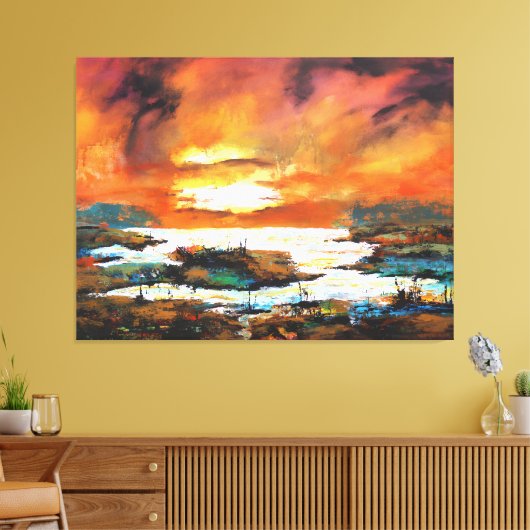 Echo's van kleur canvas afdruk (Insitu (Woonkamer))