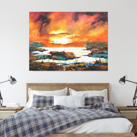 Echo's van kleur canvas afdruk (Insitu (Slaapkamer))