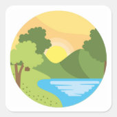 Echo's van sereniteit vierkante sticker (Voorkant)