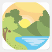 Echo's van sereniteit vierkante sticker (Voorkant)