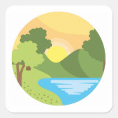 Echo's van sereniteit vierkante sticker (Voorkant)