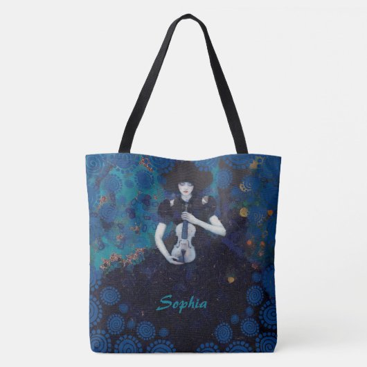 Echos van stilte: een viool als genezingslied tote bag (Achterkant)