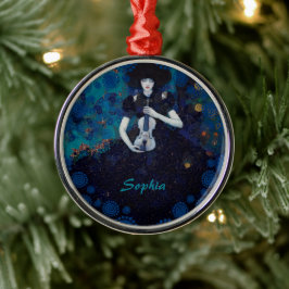 Echos van stilte: een viool lied van genezing metalen ornament