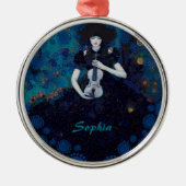 Echos van stilte: een viool lied van genezing metalen ornament (Voorkant)