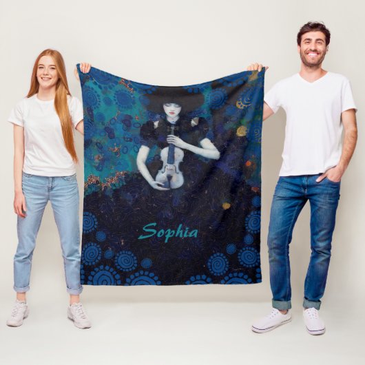 Echo's van Stilte: Een Viool's Lied van Genezing Fleece Deken (In situ)