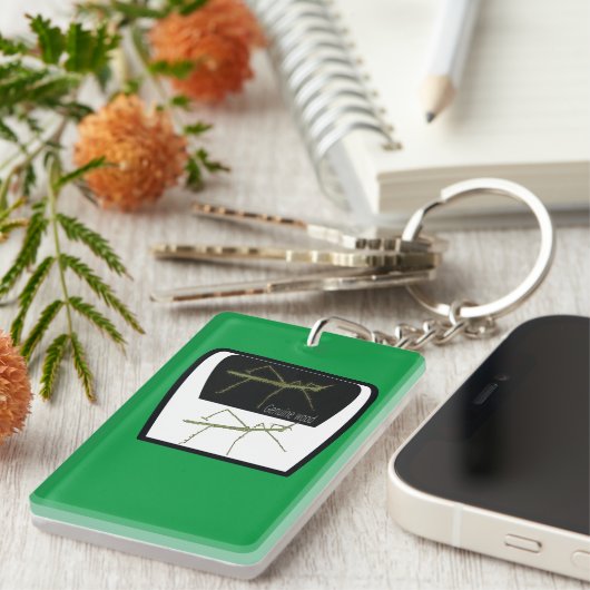 echt acrylmeer van hout sleutelhanger (Voorkant Rechts)