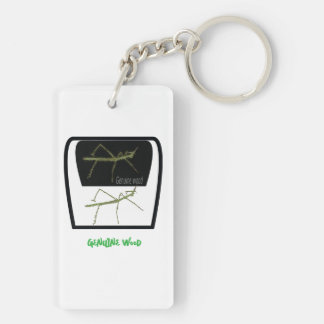 echt acrylmeer van hout sleutelhanger