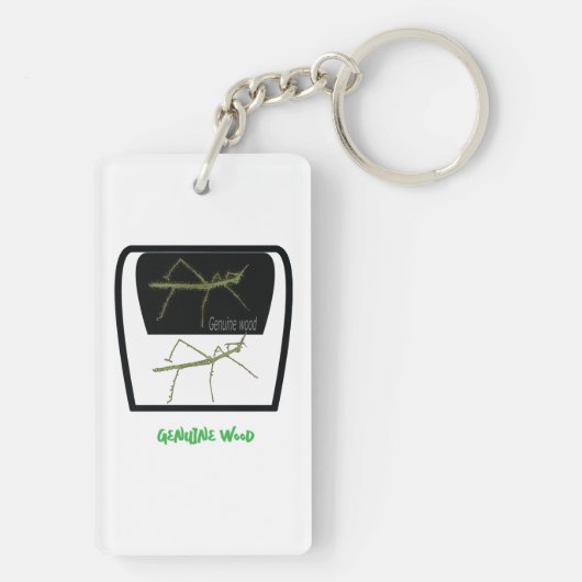 echt acrylmeer van hout sleutelhanger (achterkant)