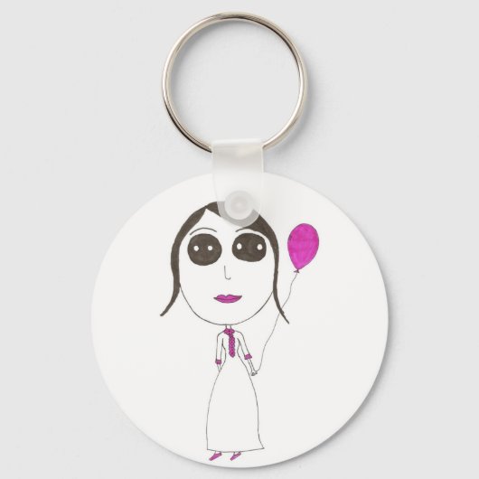 Echt Big Head Girl Sleutelhanger (Voorkant)