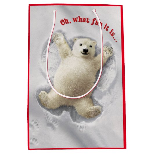 Echt Big Snow Angel Medium Cadeauzakje (Voorkant)