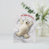 Echt Big Snow Angel Uitnodiging Briefkaart (Staand voorkant)