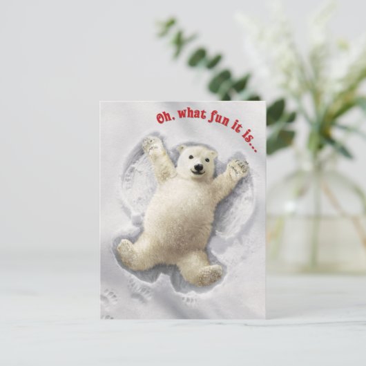 Echt Big Snow Angel Uitnodiging Briefkaart (Staand voorkant)