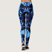 Echt blau Polynesisch abstract patroon Leggings (Achterkant)