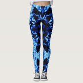 Echt blau Polynesisch abstract patroon Leggings (Voorkant)