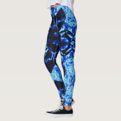 Echt blau Polynesisch abstract patroon Leggings (Links)
