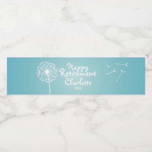 Echt Blauwgroen Dandelion, Partij Waterfles Etiket (Enkel label)