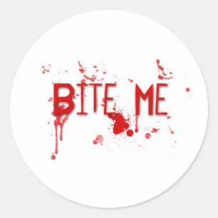 Echt bloed "Bite me" Ronde Sticker