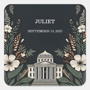 Echt boeiend 70s 80s Courthouse Vrijgezellenfeest Vierkante Sticker