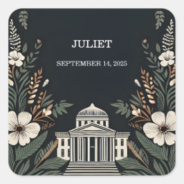 Echt boeiende jaren 70 80 Courthouse Bruidsmeisjes Vierkante Sticker