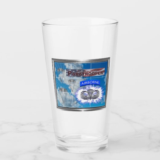 Echt Cool American Paratrooper Flag Glas (Voorkant)