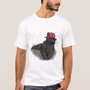 Echt cool buurt zwarte kat t-shirt