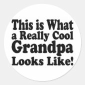 Echt Cool Grandpa Ronde Sticker (Voorkant)