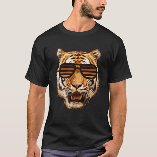 Echt Cool Tiger Verjaardag voor Jongen met Gestree T-shirt (Voorkant)