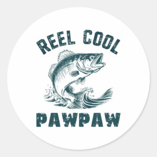 Echt Coole Pawpaw Visser Opa Vintage Stijl Paw Ronde Sticker