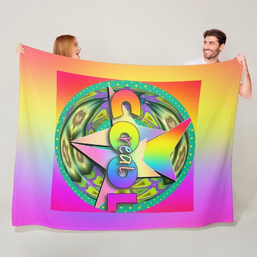 Echt Coole Regenboog Fleece Deken (In situ)