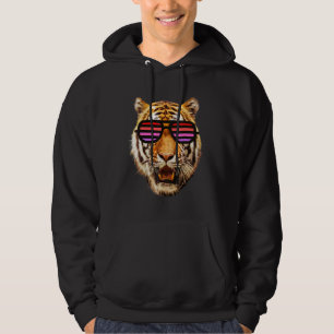Echt Coole Tijger Voor Jongen Met Rode Roze Gestre Hoodie