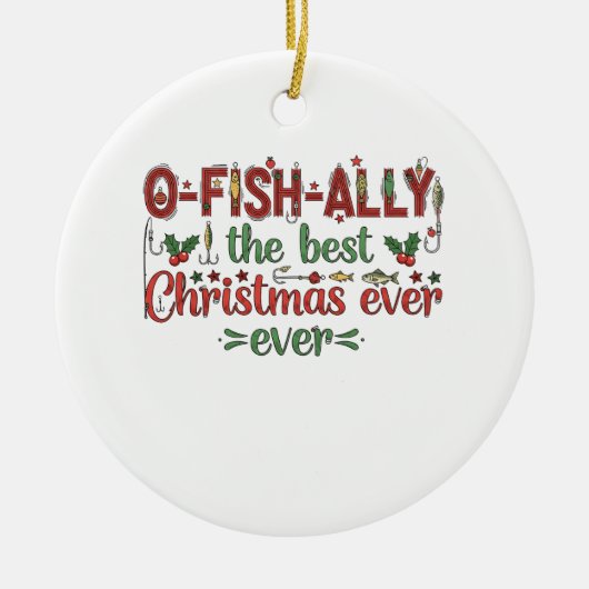 Echt de beste kerstvisser ooit keramisch ornament (Voorkant)