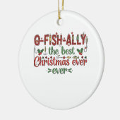 Echt de beste kerstvisser ooit keramisch ornament (Links)