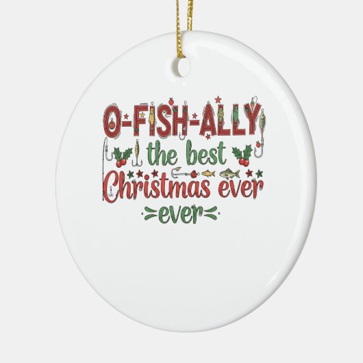 Echt de beste kerstvisser ooit keramisch ornament (Links)