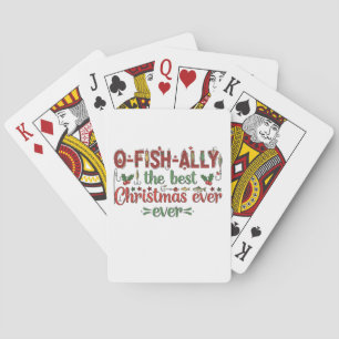 Echt de beste kerstvisser ooit pokerkaarten
