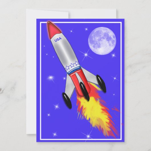 Echt een coole Rocket in de ruimte Kaart (Voorkant)