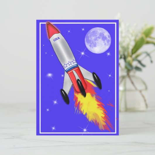 Echt een coole Rocket in de ruimte Kaart (Staand voorkant)
