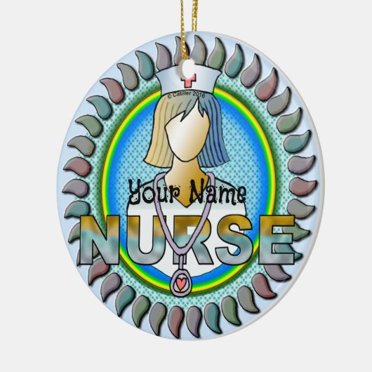 Echt een coole verpleegster keramisch ornament (Links)