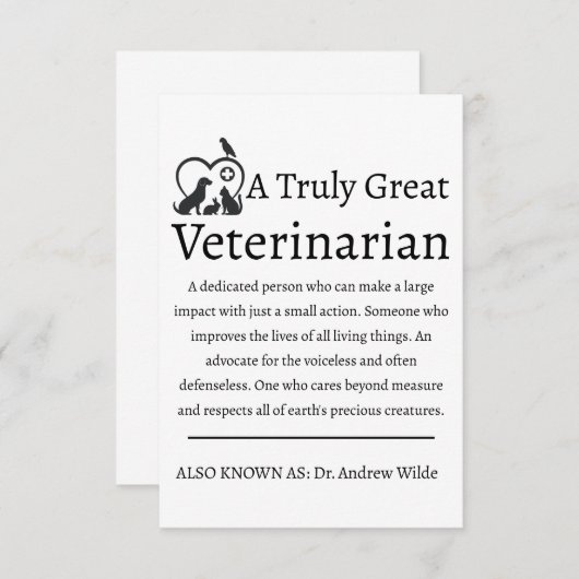 Echt een goede dierenarts bedankkaart (Voorkant / Achterkant)