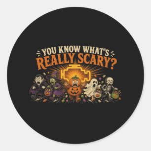 Echt eng control灯je Mechanic Halloween Ronde Sticker