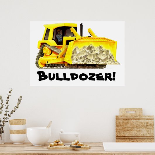 Echt enorm groot Bulldozer-Poster Poster (Keuken)