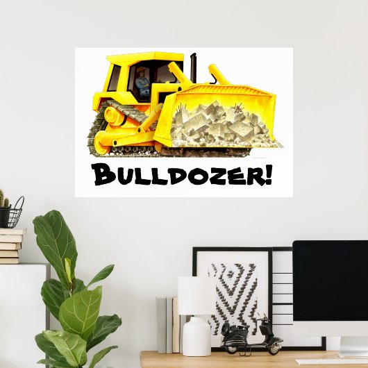 Echt enorm groot Bulldozer-Poster Poster (Thuiskantoor)