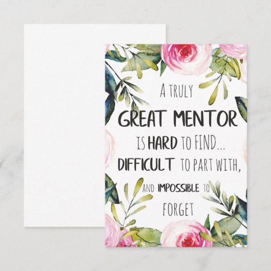 Echt fantastische offerte voor mentor-cadeaumentor bedankkaart (Voorkant / Achterkant)