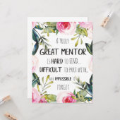 Echt fantastische offerte voor mentor-cadeaumentor kaart (Voorkant / Achterkant in situ)