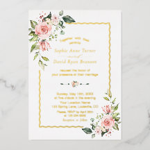 ECHT FOIL Waterverf Roze Bloemige Trouw 