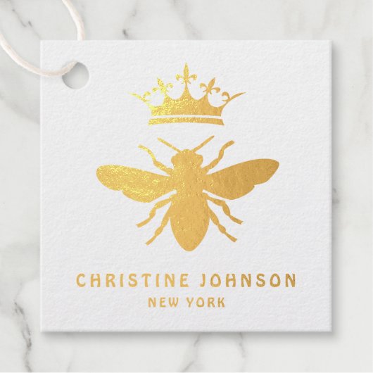 echt folie Koningin Bee design Bedankjes Labels (Voorkant)