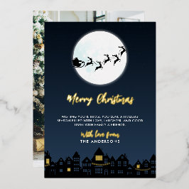 *ECHT FOLIE* Prettig kerstfeest Santa's slee & fot Folie Feestdagenkaart